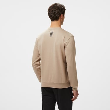  EA7 Erkek Bej Bisiklet Yaka Sweatshirt