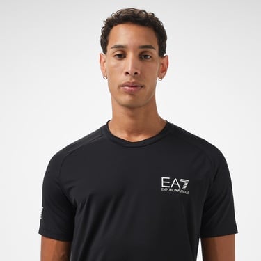  EA7 Erkek Siyah Bisiklet Yaka T-Shirt