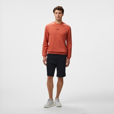  EA7 Erkek Turuncu Bisiklet Yaka Sweatshirt