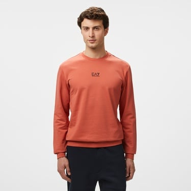  EA7 Erkek Turuncu Bisiklet Yaka Sweatshirt