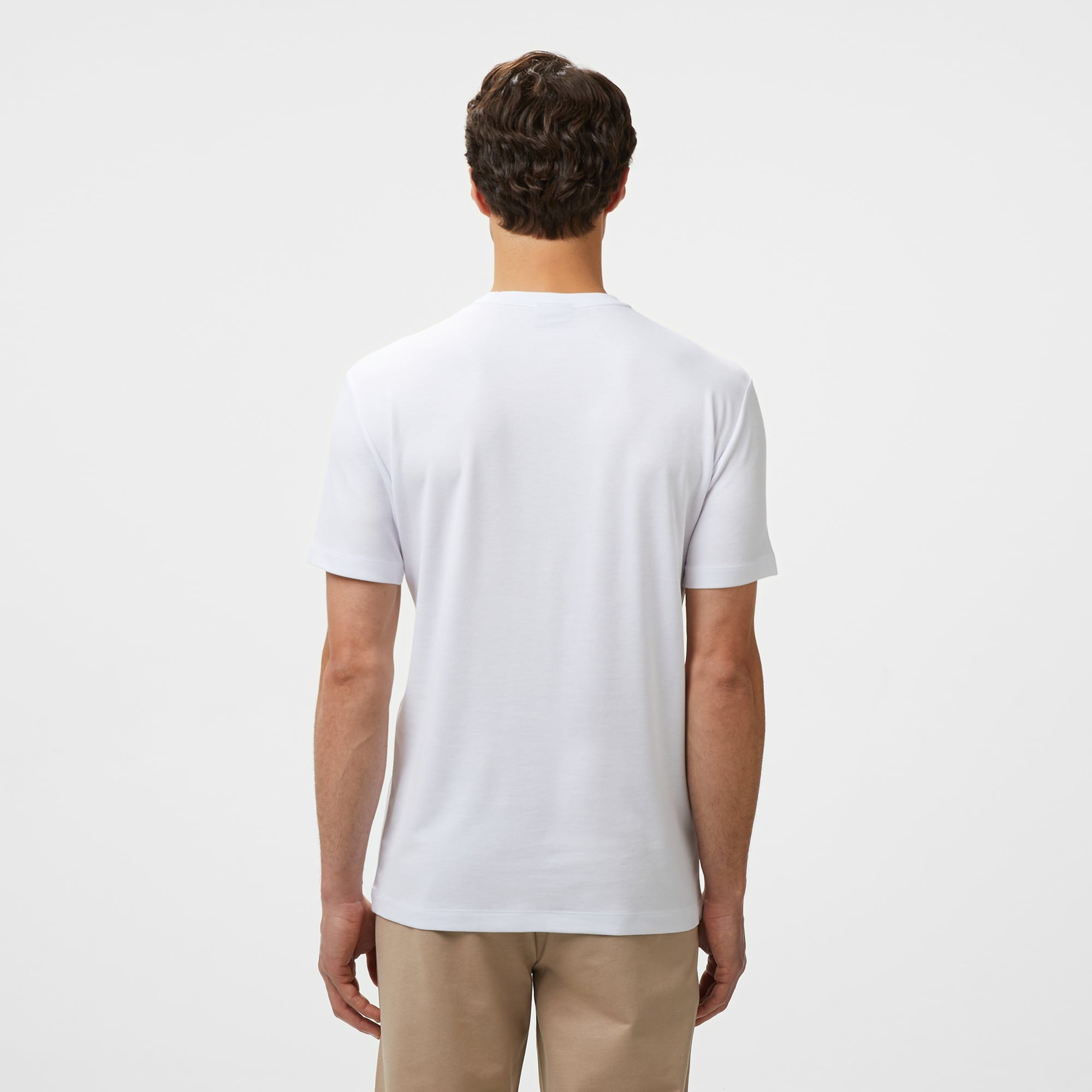 EA7 Erkek Beyaz Bisiklet Yaka T-Shirt