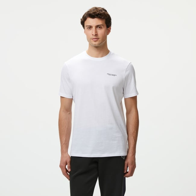  Armani Exchange Erkek Beyaz Bisiklet Yaka T-Shirt