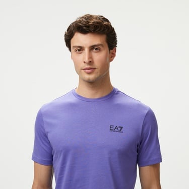  EA7 Erkek Mavi Bisiklet Yaka T-Shirt