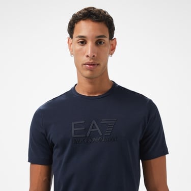  EA7 Erkek Lacivert Bisiklet Yaka T-Shirt