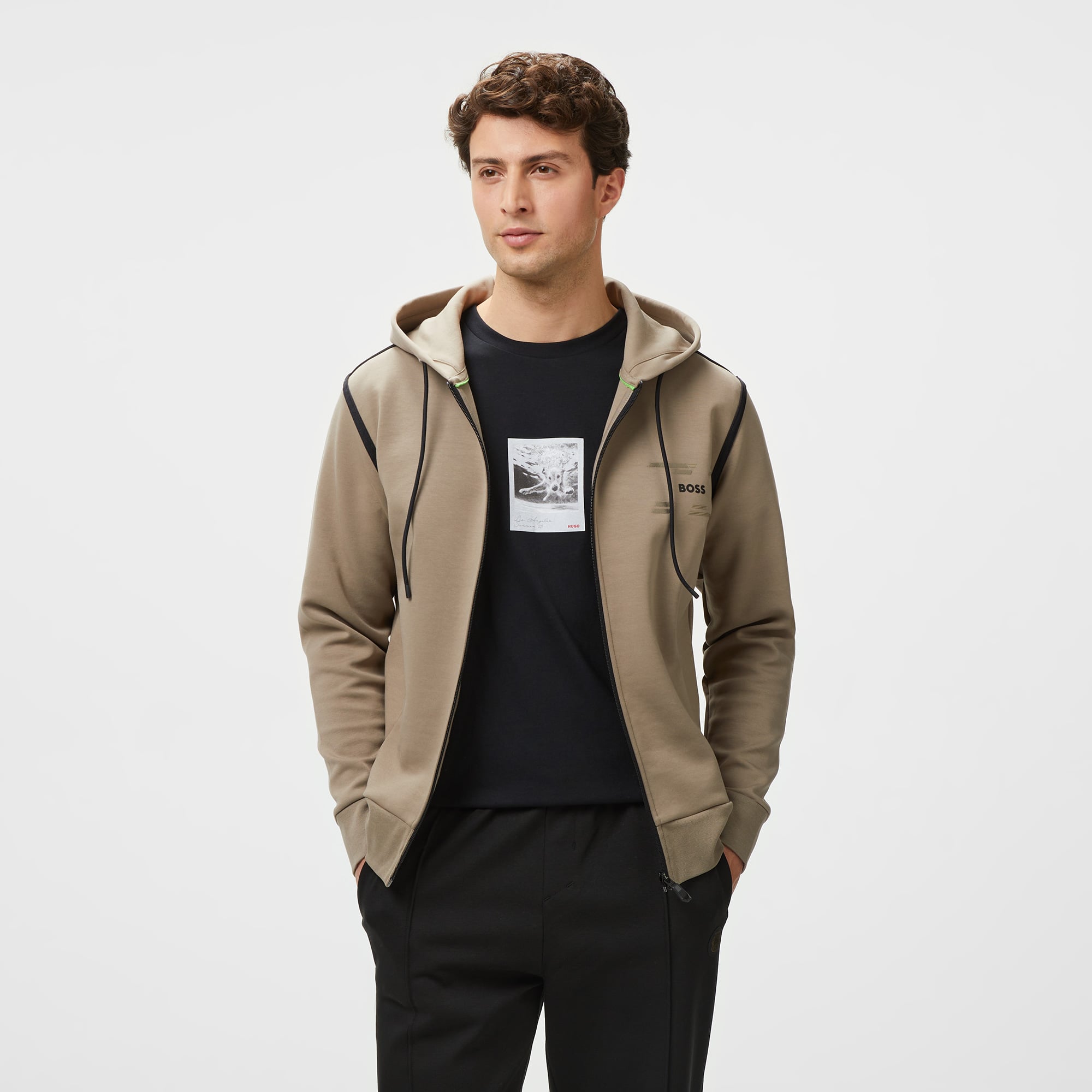  Boss Saggy Tape Erkek Yeşil Sweatshirt