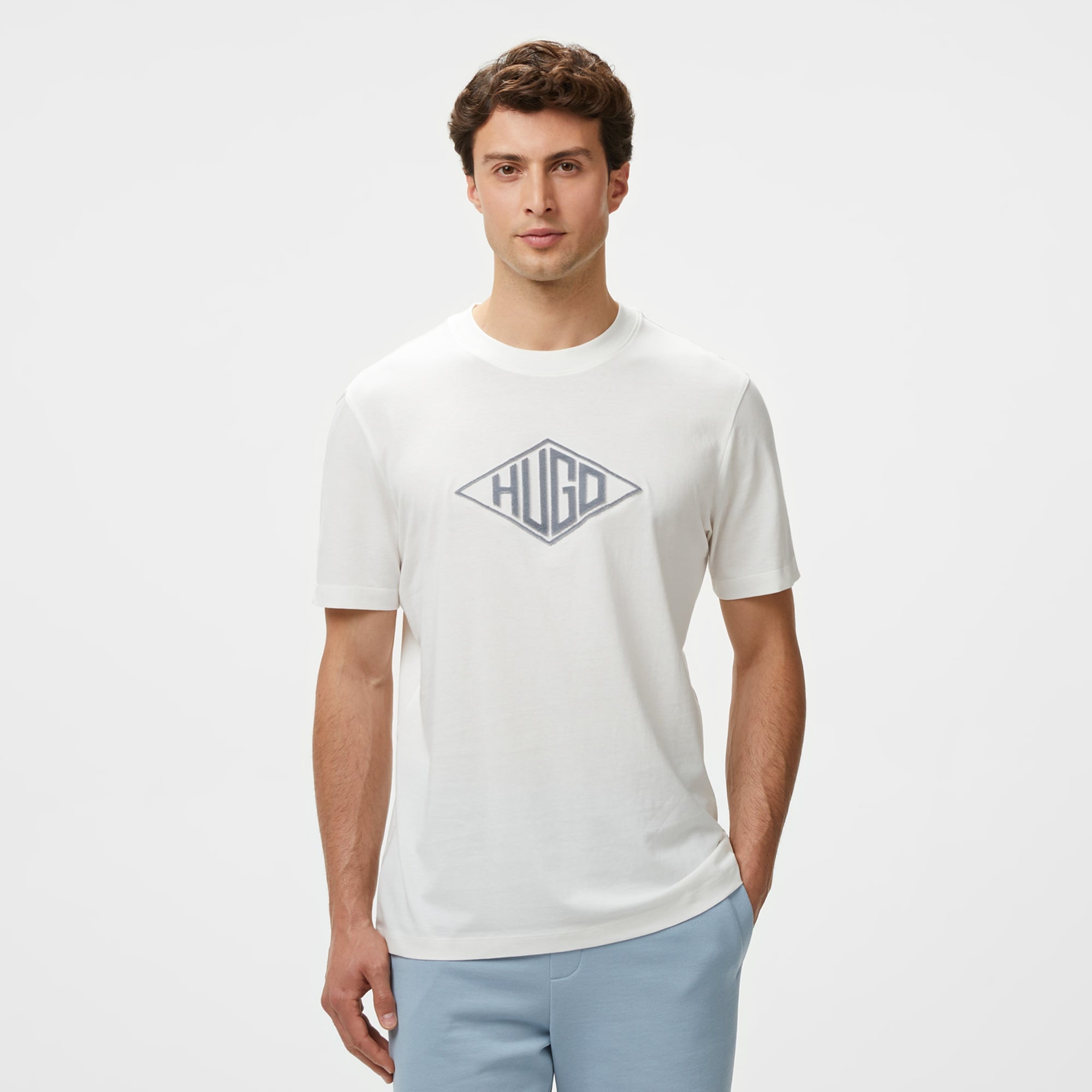 Hugo Dalendi Erkek Beyaz T-Shirt