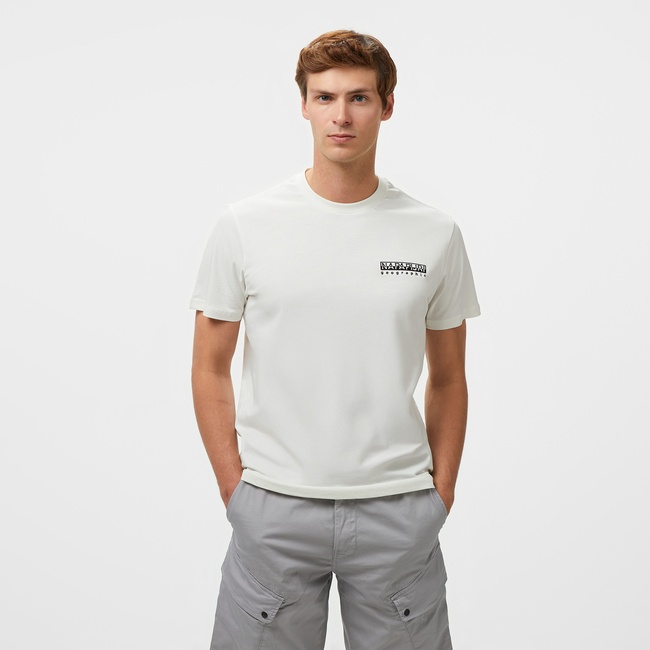  Napapijri S-Vignoni Back SS Erkek Beyaz T-Shirt
