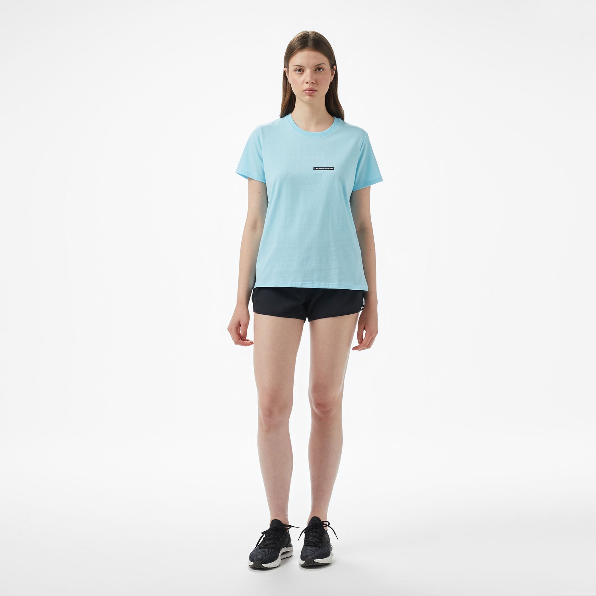 Under Armour Rival Outline Ss Kadın Gri T-Shirt