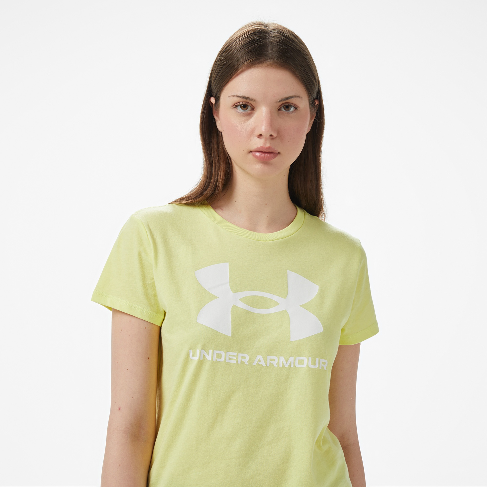 Under Armour Sportstyle Logo Ss Kadın Sarı T-Shirt