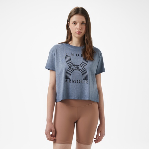  Under Armour Run 96 Graphic Kadın Mavi T-Shirt