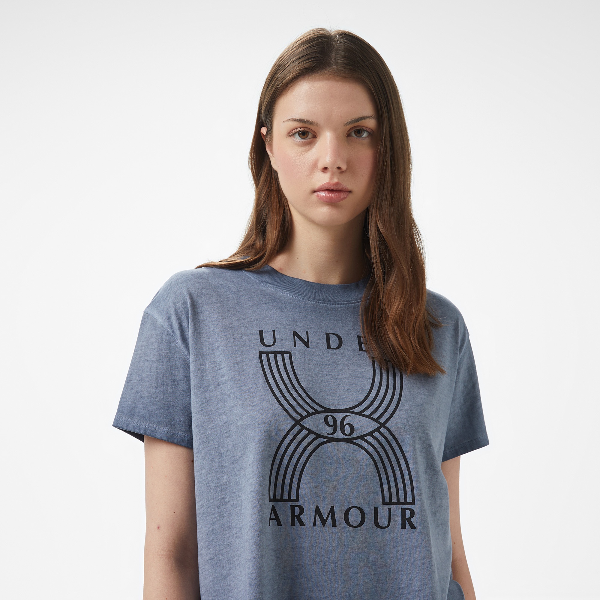 Under Armour Run 96 Graphic Kadın Mavi T-Shirt