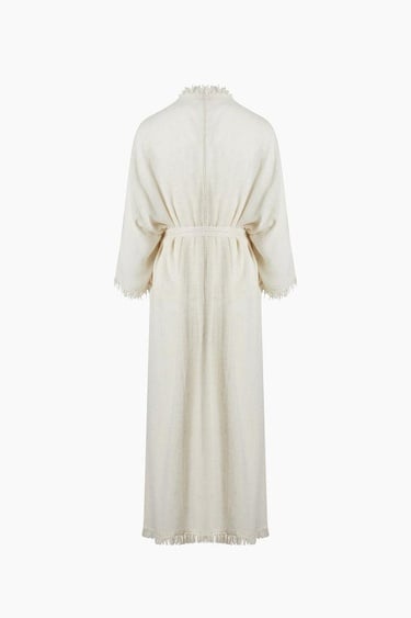  İKİKIZ Bürümcük Kimono Kadın Naturel