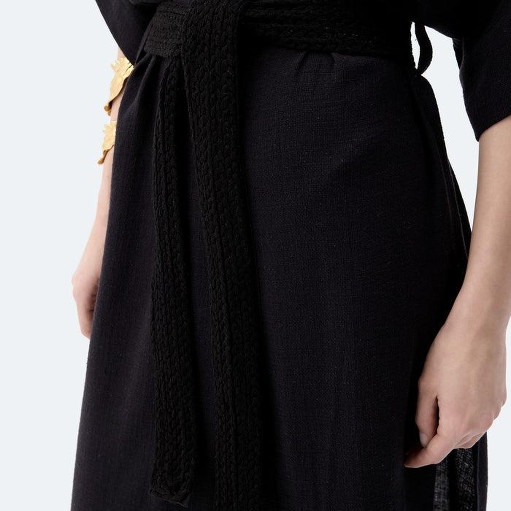 İKİKIZ Siyah Keten Kimono Kadın Renkli