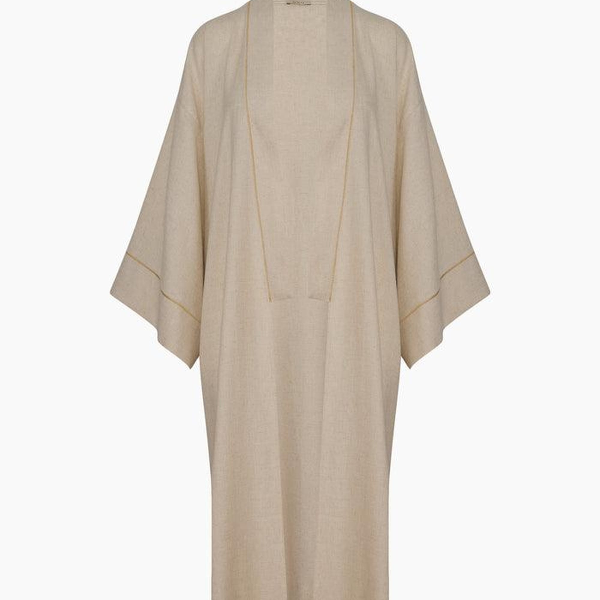 İKİKIZ Natürel Keten Kimono Kadın Naturel