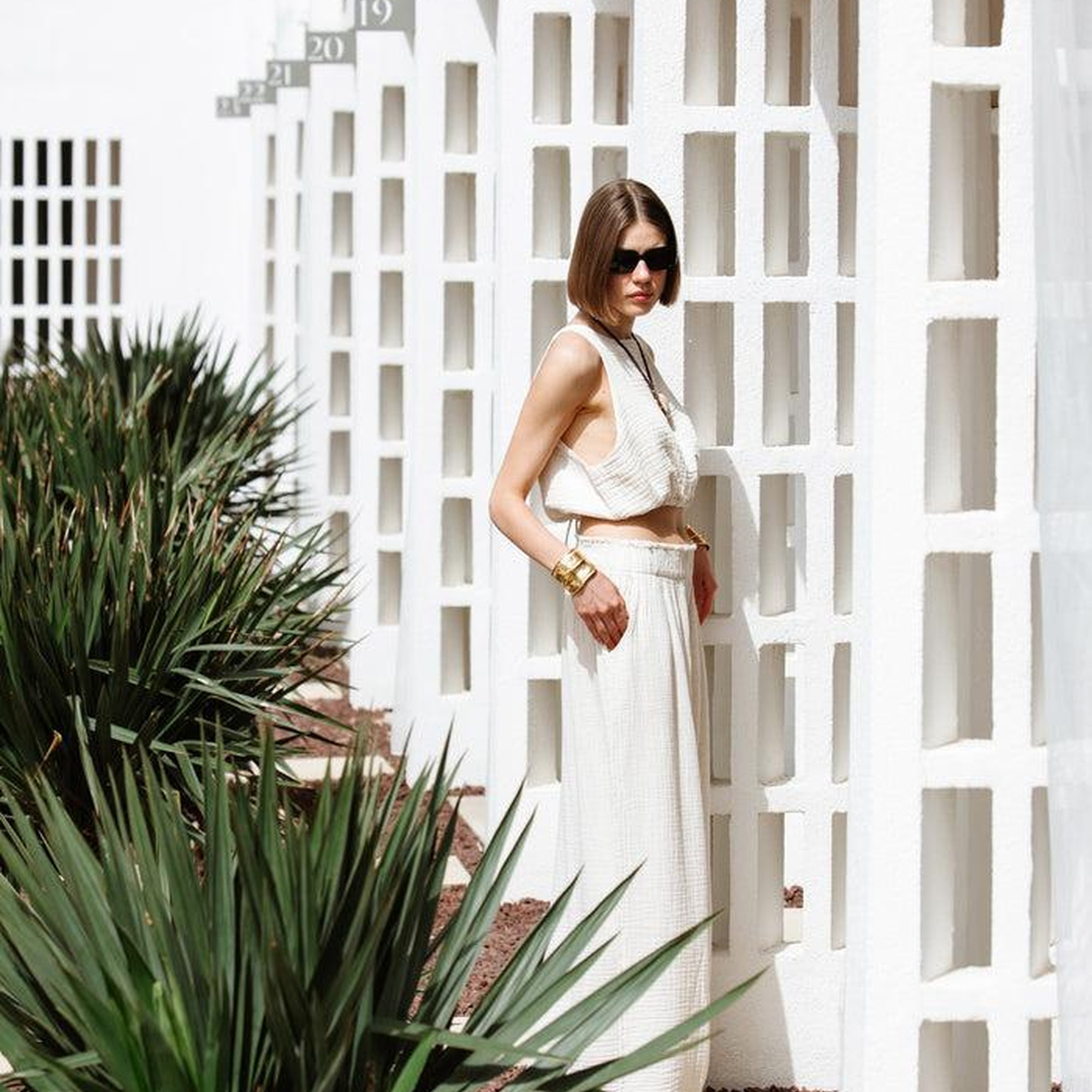 İKİKIZ Crinkle Linen Kolsuz Crop Top Kadın Naturel