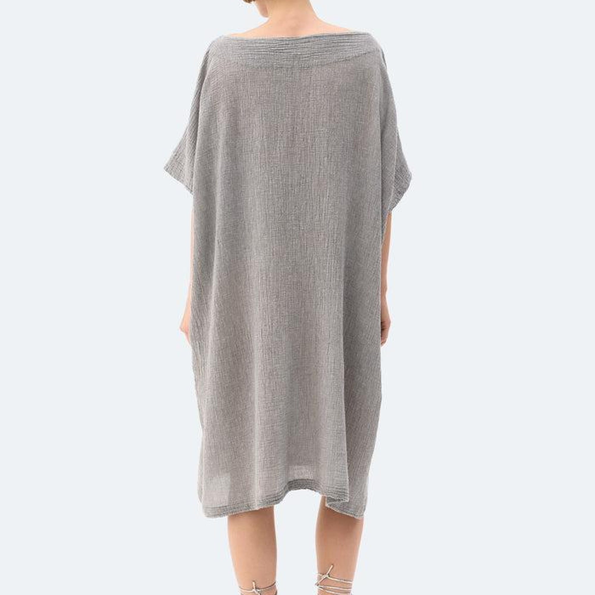 İKİKIZ Gri Crinkle Balon Elbise Kadın Renkli