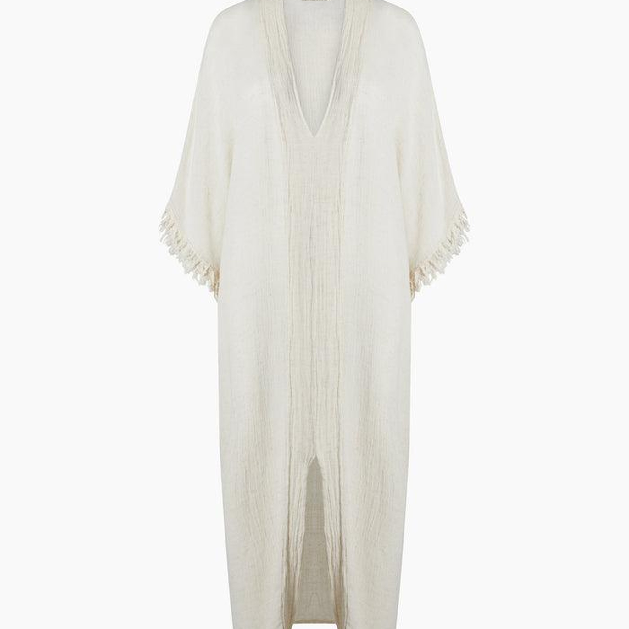 İKİKIZ Bürümcük Kaftan Kadın Naturel