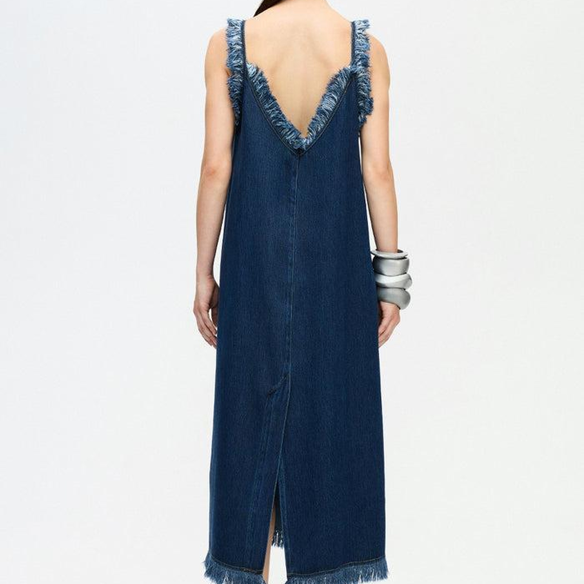 İKİKIZ Denim Askılı Elbise Kadın Renkli