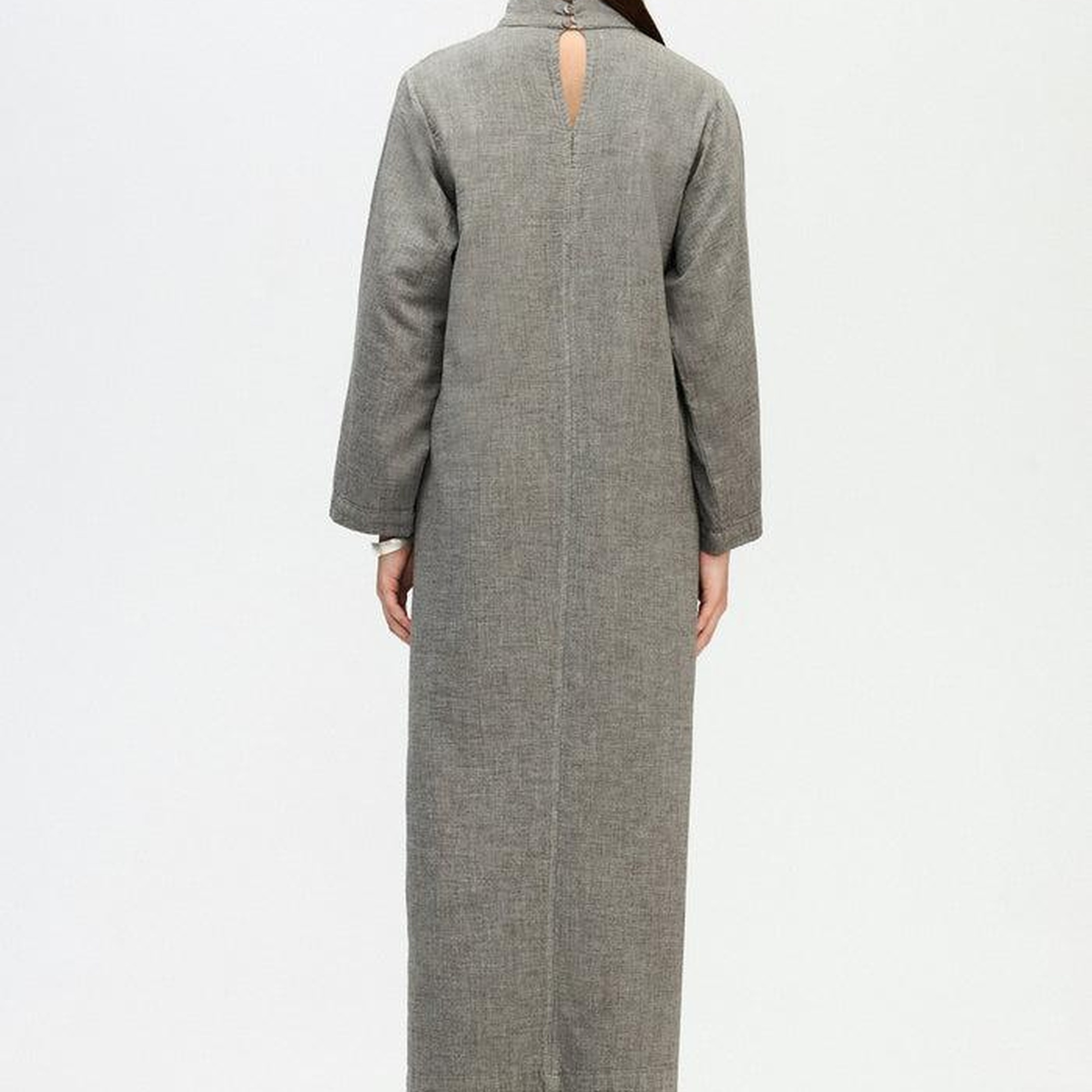 İKİKIZ Gri Boğazlı Elbise Kadın Renkli