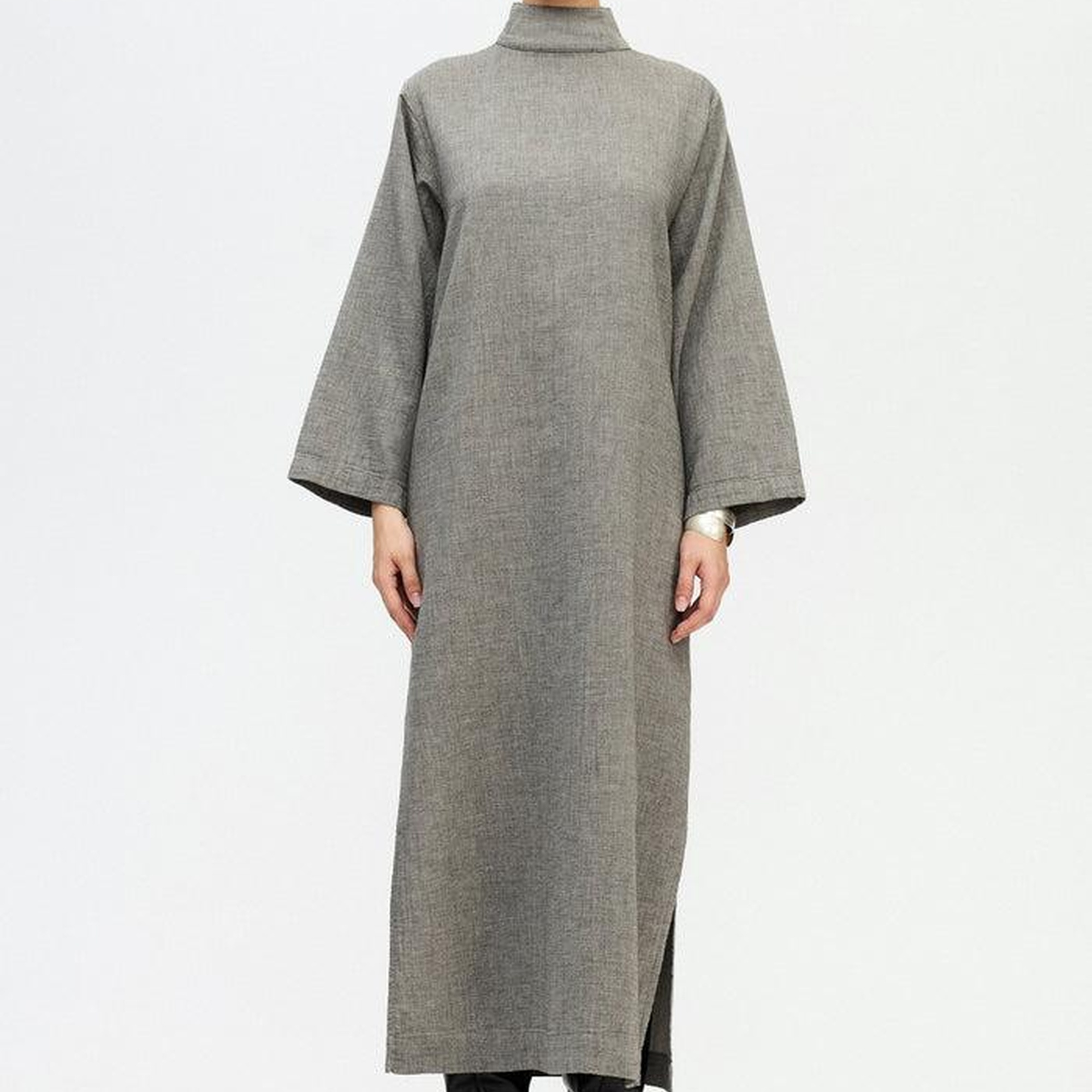 İKİKIZ Gri Boğazlı Elbise Kadın Renkli