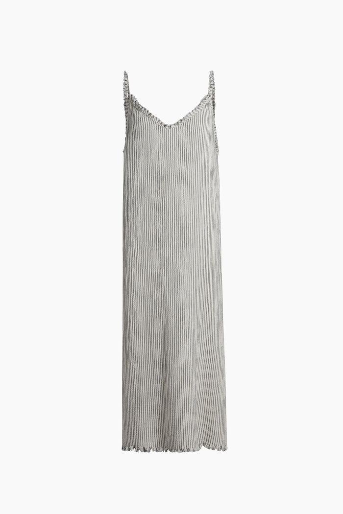  İKİKIZ Crinkle Çizgili İp Askılı Elbise Kadın Renkli