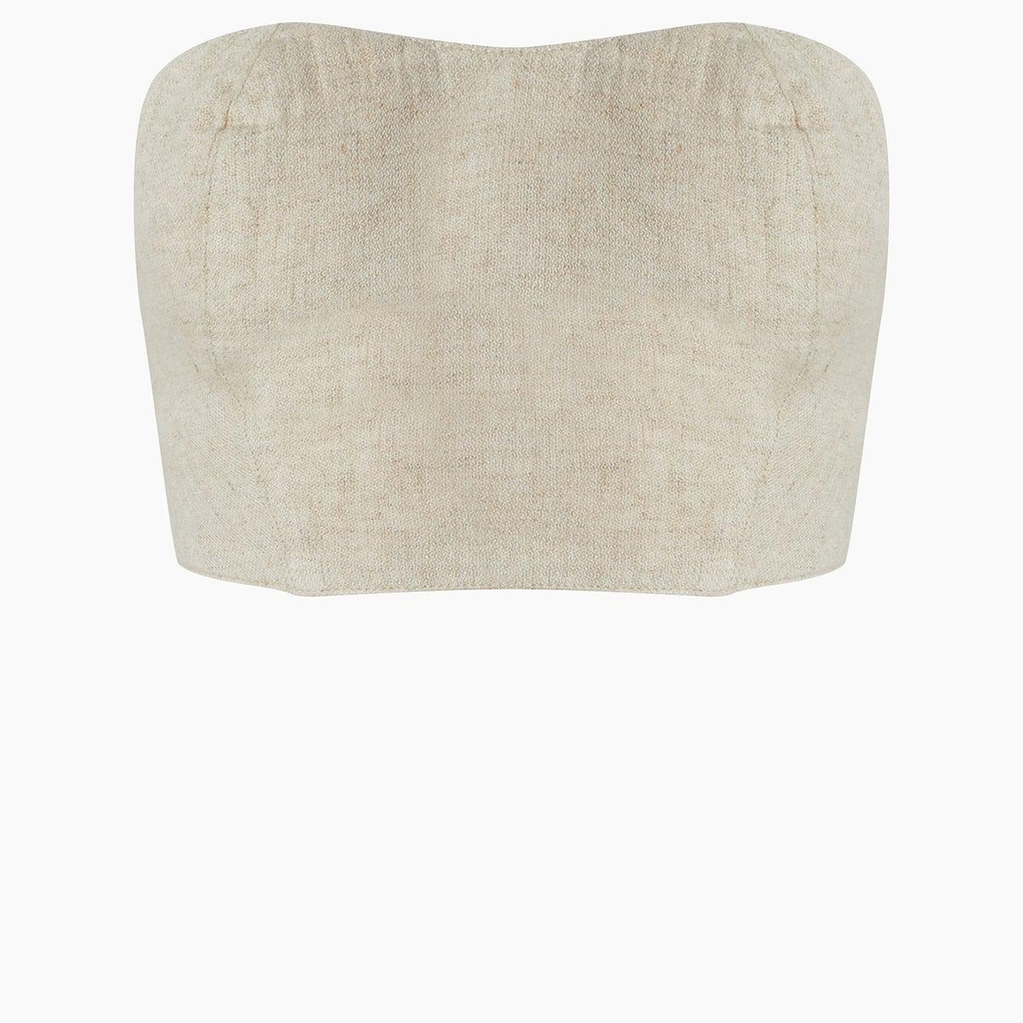 İKİKIZ Keten Bandeau Bluz Kadın Naturel