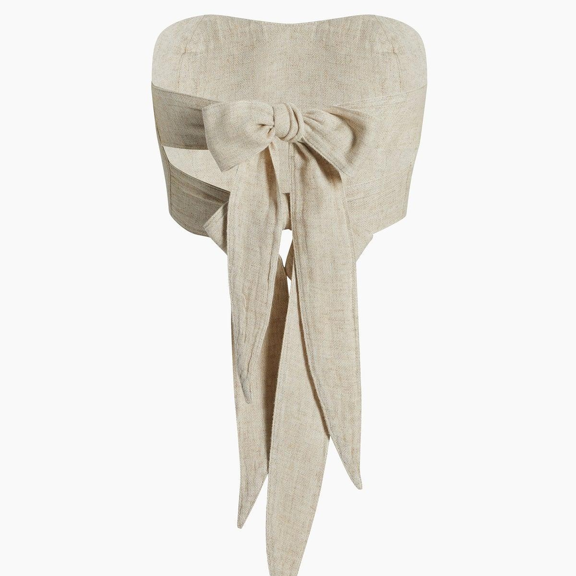 İKİKIZ Keten Bandeau Bluz Kadın Naturel