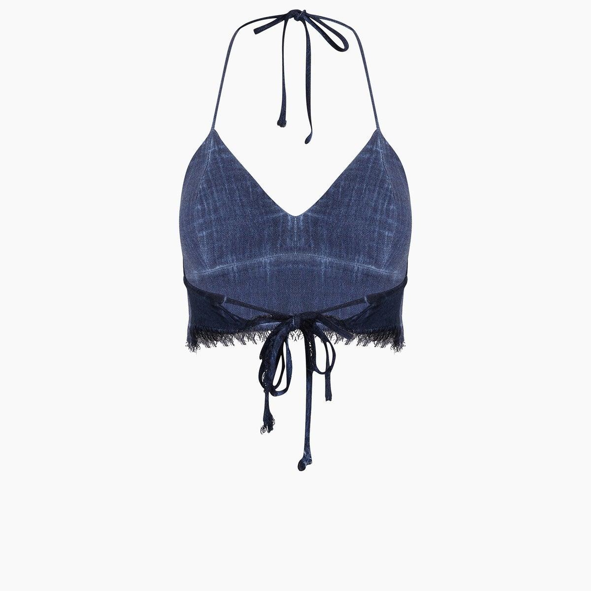 İKİKIZ Keten Navy Büstiyer Kadın Lacivert