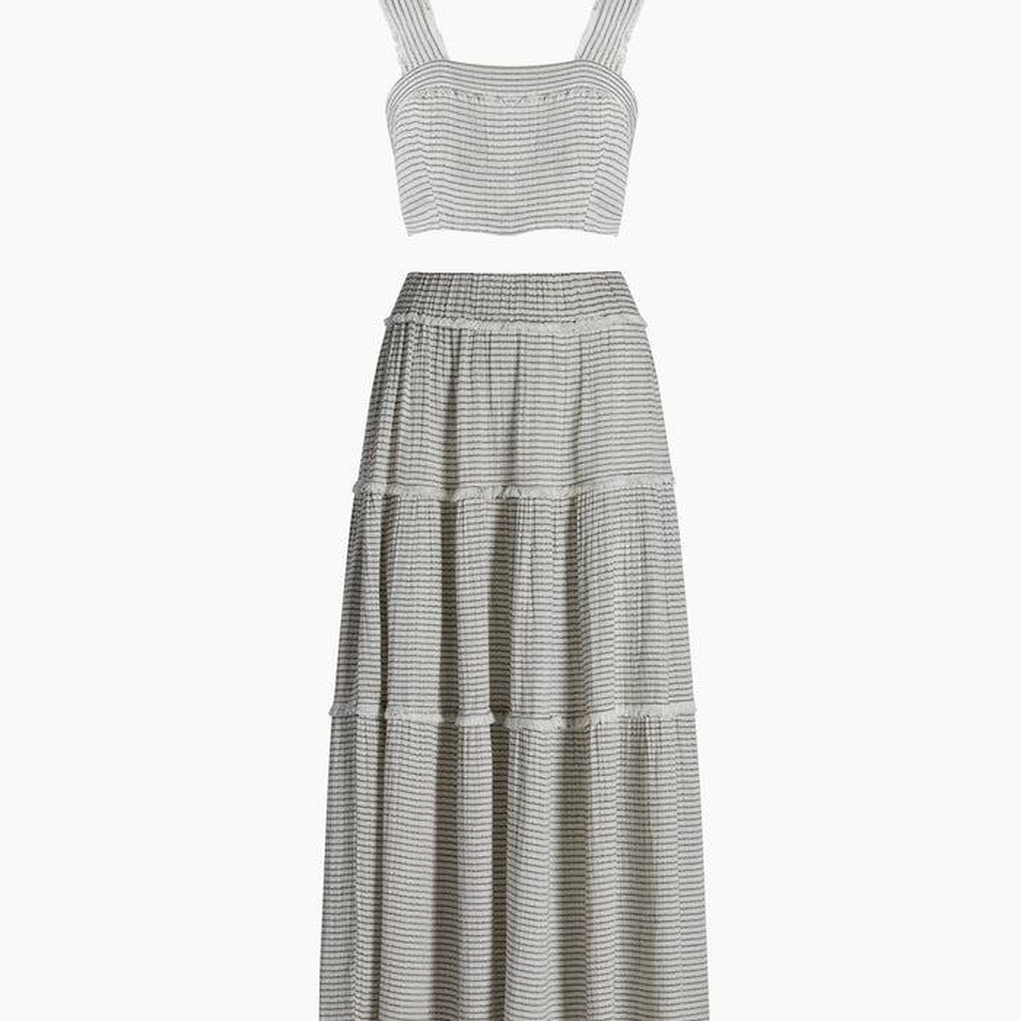 İKİKIZ Siyah Çizgili Etek Takım Kadın Siyah