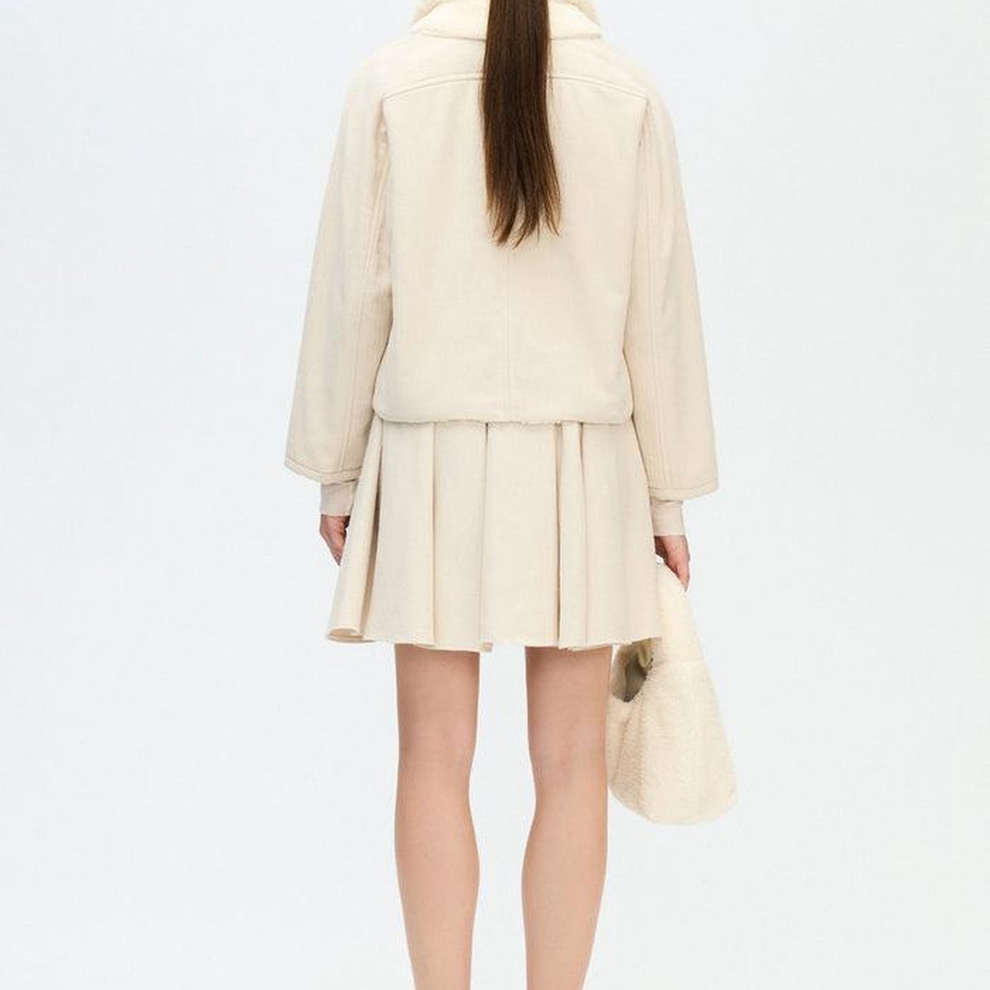 İKİKIZ Balıksırtı Etek Kadın Bej