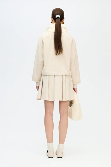  İKİKIZ Balıksırtı Etek Kadın Bej