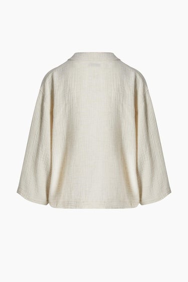  İKİKIZ Crinkle Linen Gömlek Kadın Naturel