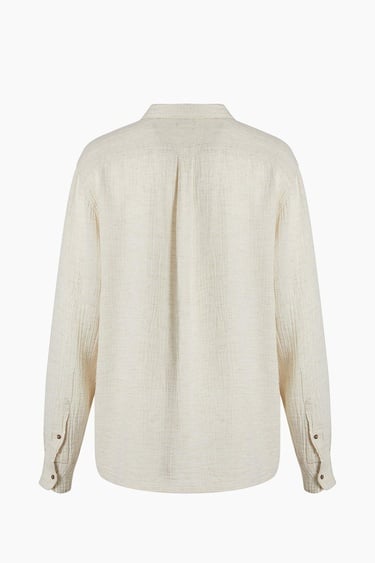  İKİKIZ Crinkle Erkek Gömlek Erkek Naturel