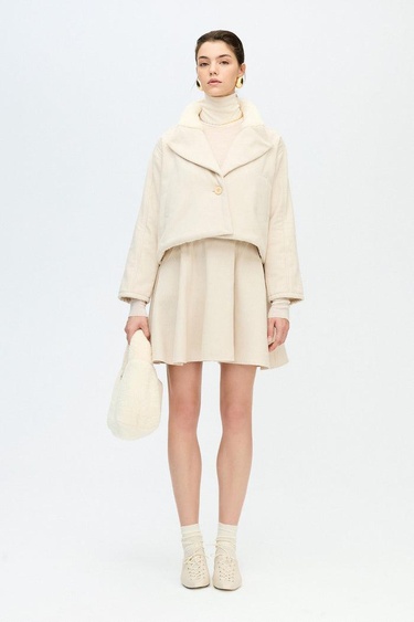  İKİKIZ Pelüş Çanta Kadın Bej