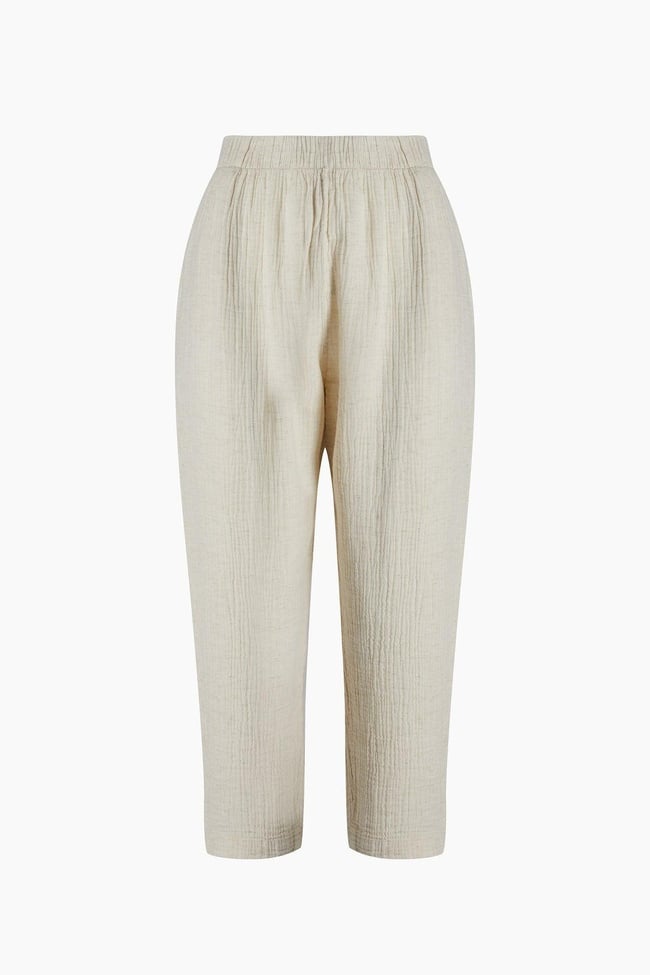  İKİKIZ Crinkle Slouchy Pantolon Kadın Naturel