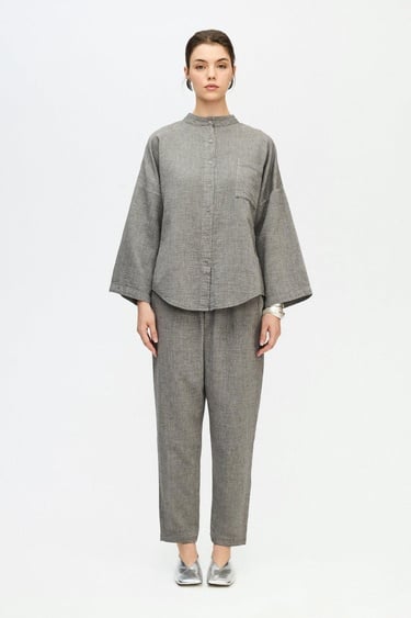  İKİKIZ Gri Slouchy Pantolon Kadın Gri