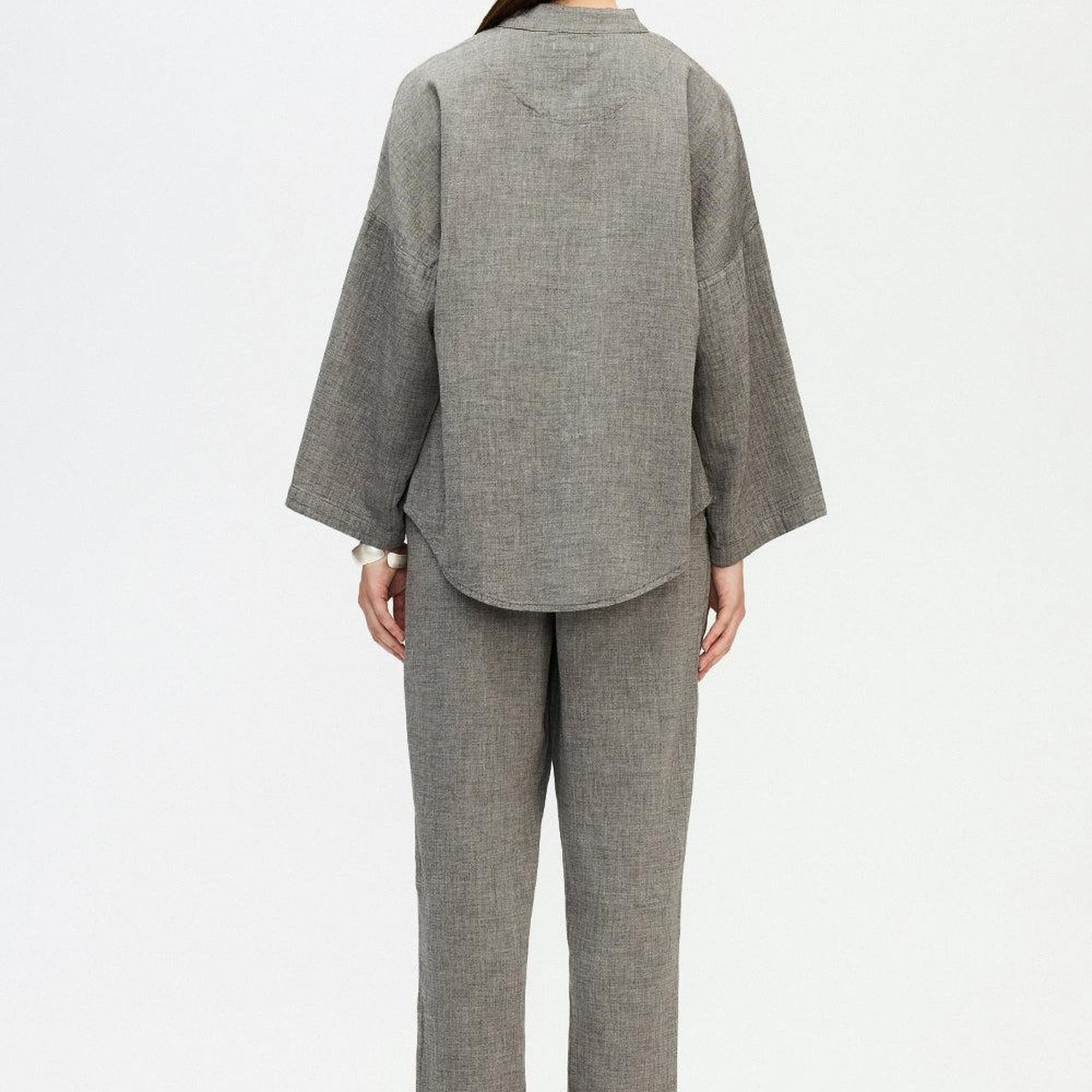 İKİKIZ Gri Slouchy Pantolon Kadın Gri