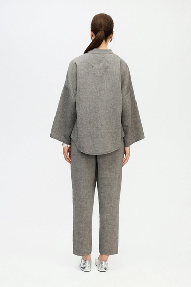  İKİKIZ Gri Slouchy Pantolon Kadın Gri