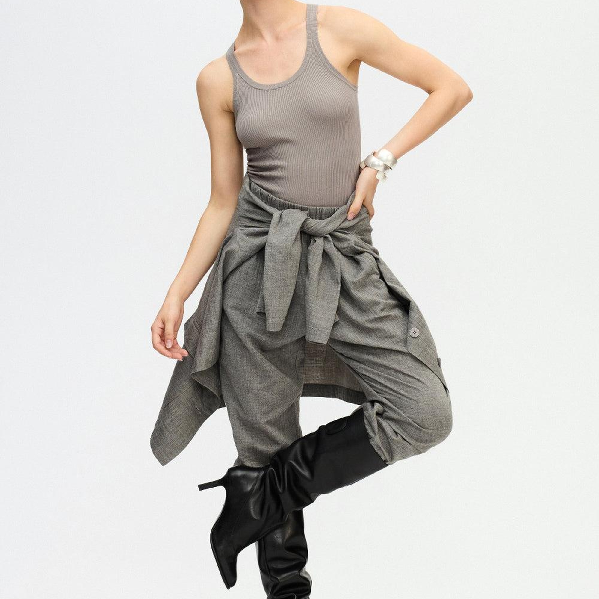 İKİKIZ Oversize Ceket Kadın Gri