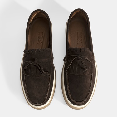  Erkek Kahve Süet Püsküllü Loafer