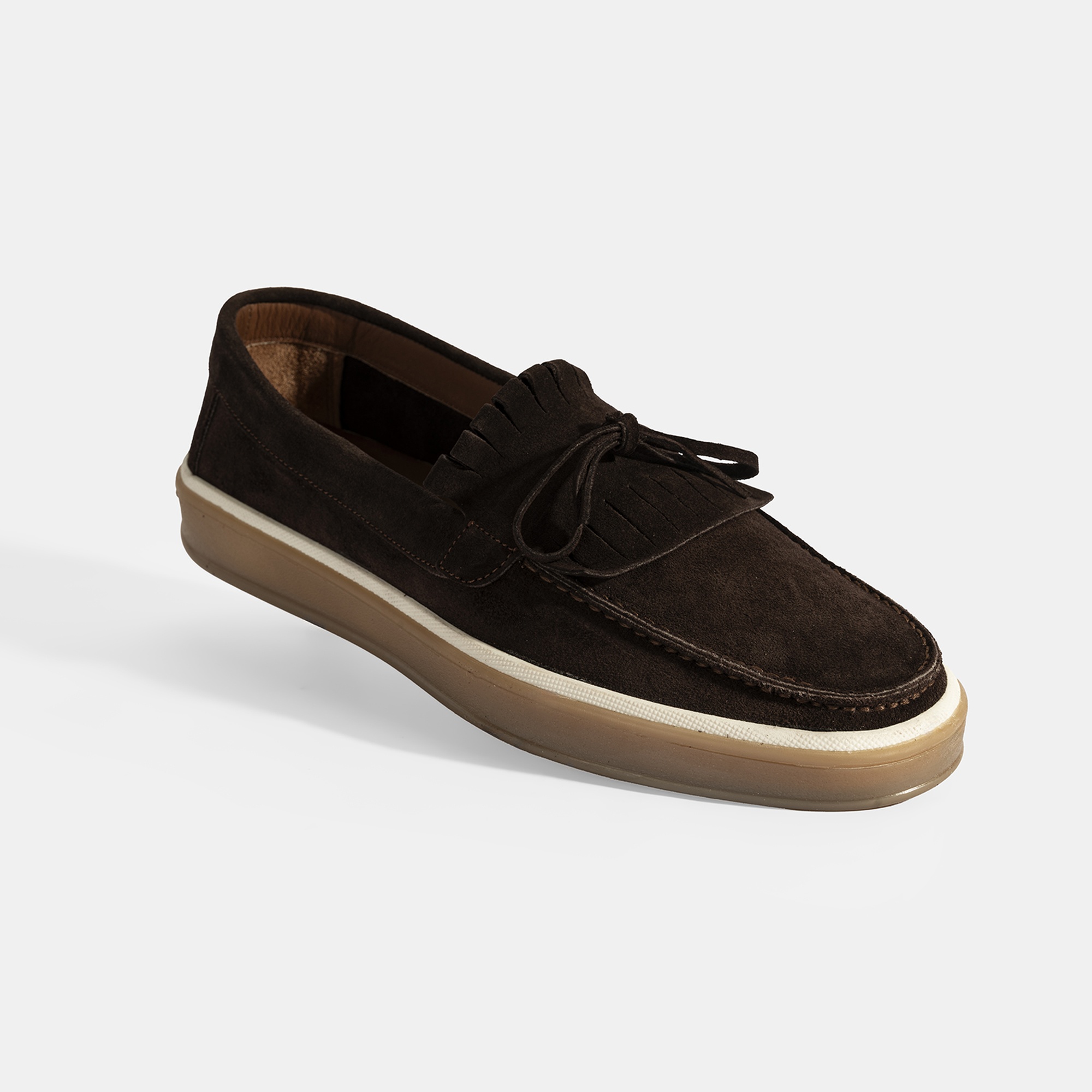 Erkek Kahve Süet Püsküllü Loafer