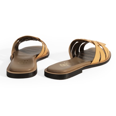  Kadın Turuncu Deri Terlik