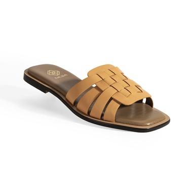  Kadın Turuncu Deri Terlik