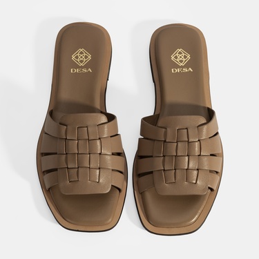  Kadın Vizon Deri Terlik