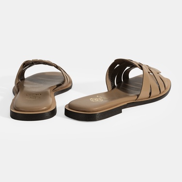  Kadın Vizon Deri Terlik