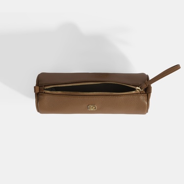  Taba Deri Kalemlik/Tıraş/Makyaj Çantası