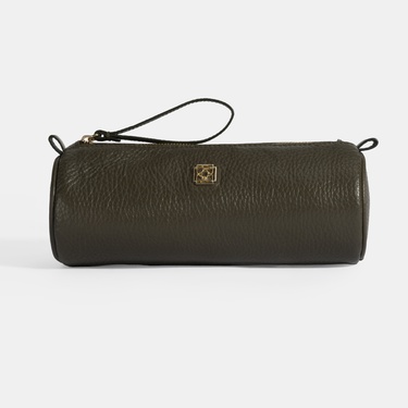  Yeşil Deri Kalemlik/Tıraş/Makyaj Çantası