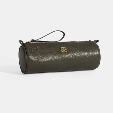  Yeşil Deri Kalemlik/Tıraş/Makyaj Çantası