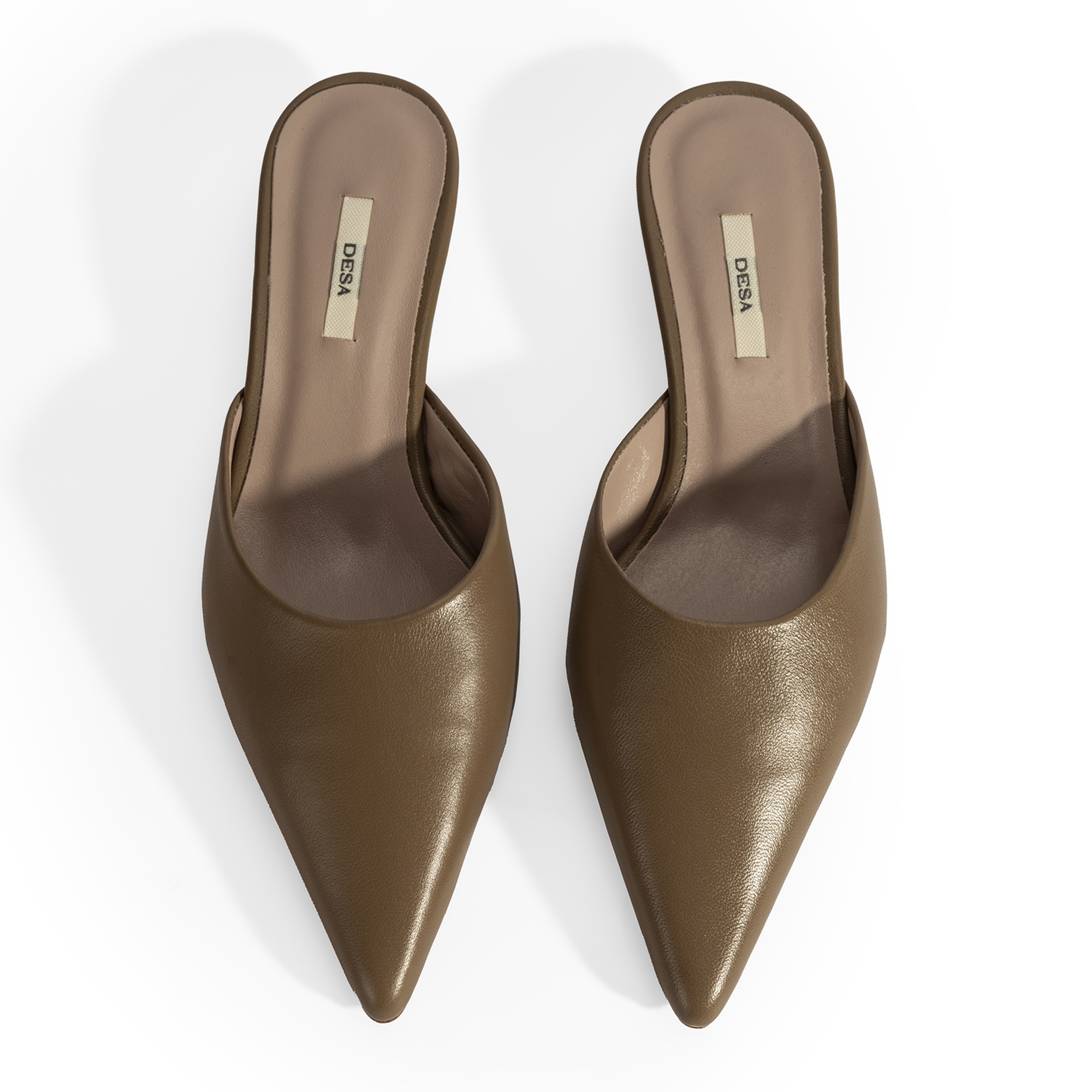 Kadın Kahve Topuklu Deri Terlik