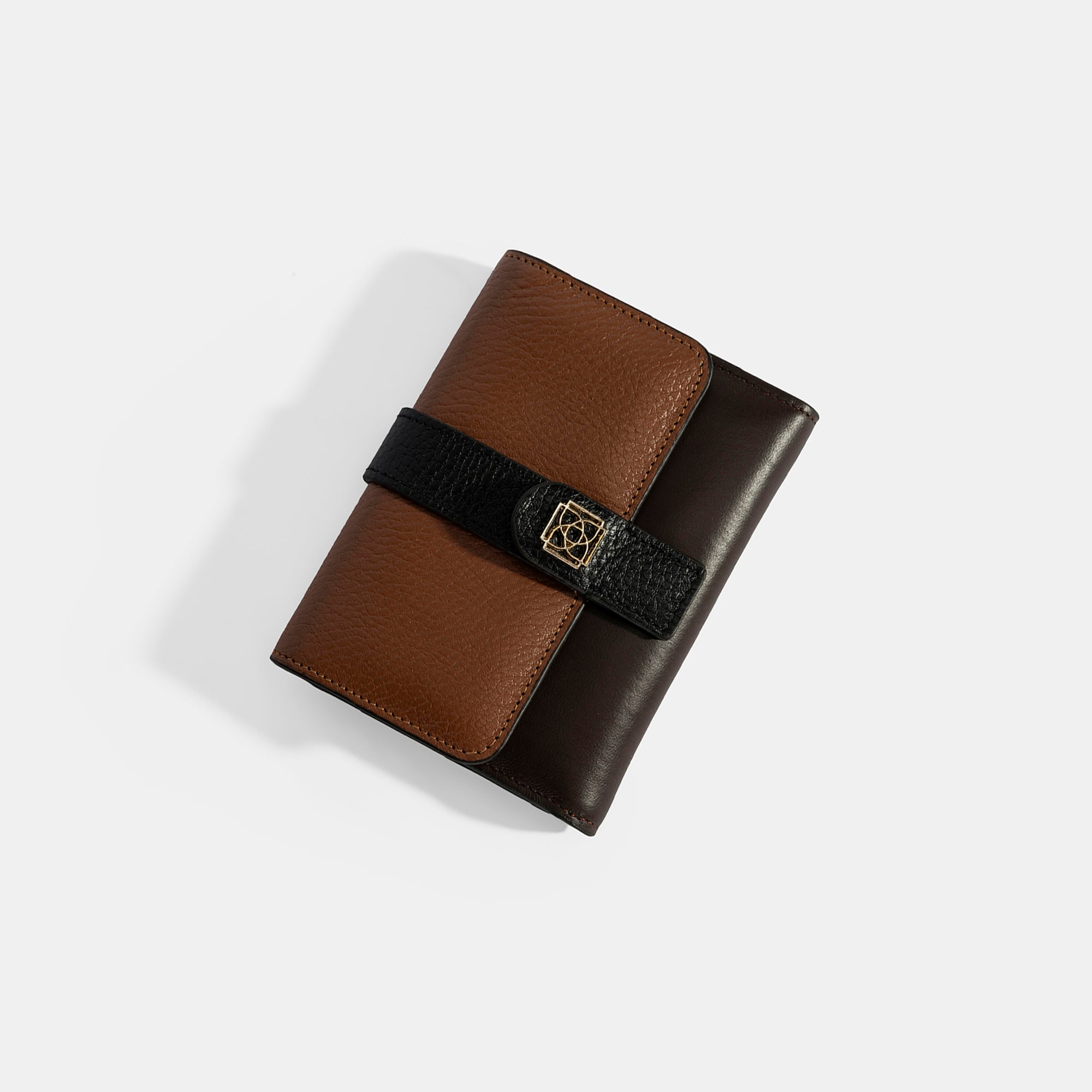 Kadın Kahve / Siyah Deri Cüzdan